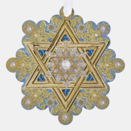 Hanukkah Met Juweel Versierde Sneeuwvlok Ornament  Kaart