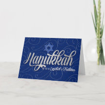 Hanukkah met ster van David in Blue en Silver