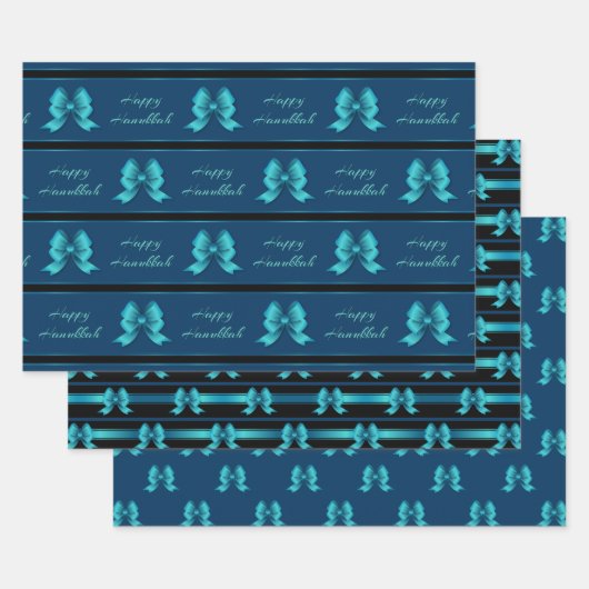 Hanukkah Metallic Bows Inpakpapier Vel (Set)