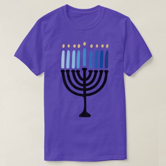 Hanukkah Minimalistic Menorah Hanukkah T-shirt (Design voorkant)