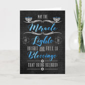Hanukkah Mirakel van Lights Chalkboard Theme Feestdagen Kaart (Voorkant)
