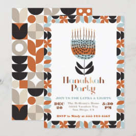 Hanukkah Mod Menorah Party Uitnodiging