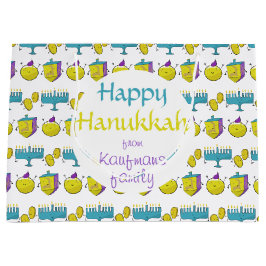 Hanukkah modern grappig voeg jouw naam toe groot cadeauzakje