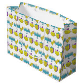 Hanukkah modern grappig voeg jouw naam toe groot cadeauzakje (Achterkant Gekanteld)