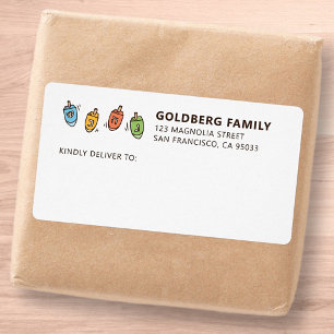 Hanukkah Modern Simple Dreidel Shipping Adres Etiket