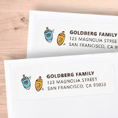 Hanukkah Modern Simple Dreidel Shipping Adres Etiket