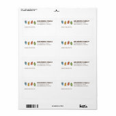 Hanukkah Modern Simple Dreidel Shipping Adres Etiket (Full Sheet)