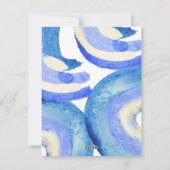 Hanukkah | Moderne Abstracte Blauwe Watercolor Fot Feestdagenkaart (Achterkant)
