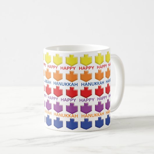 Hanukkah Mok "3D Dreidels" (Voorkant rechts)