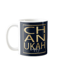 Hanukkah Mok "Chanukah Happy Gold"