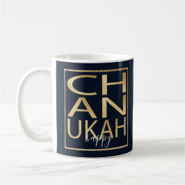 Hanukkah Mok "Chanukah Happy Gold"