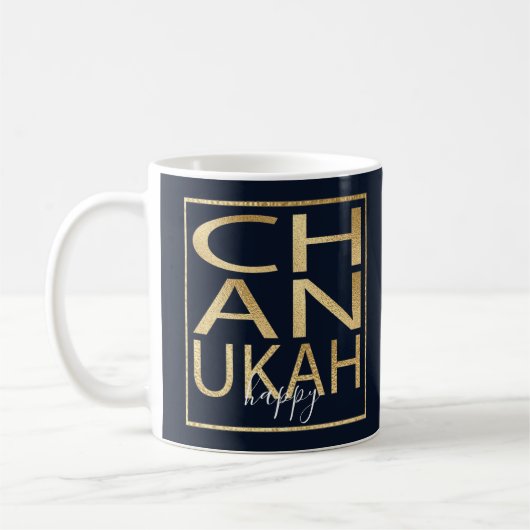 Hanukkah Mok "Chanukah Happy Gold" (Links)