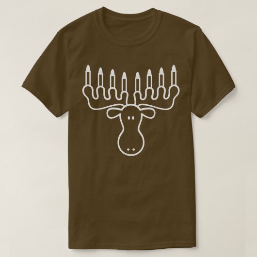 Hanukkah Moose Menorah Funny Jewish T-shirt (Design voorkant)