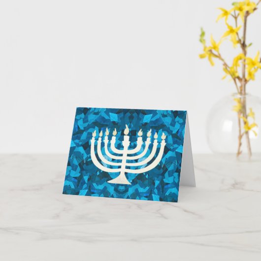 Hanukkah Mosaic Kaart (Gele Bloem)