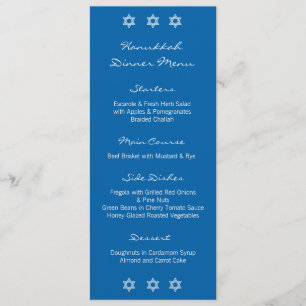 Hanukkah Motif blauw menu