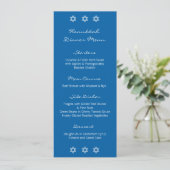 Hanukkah Motif blauw menu (Staand voorkant)