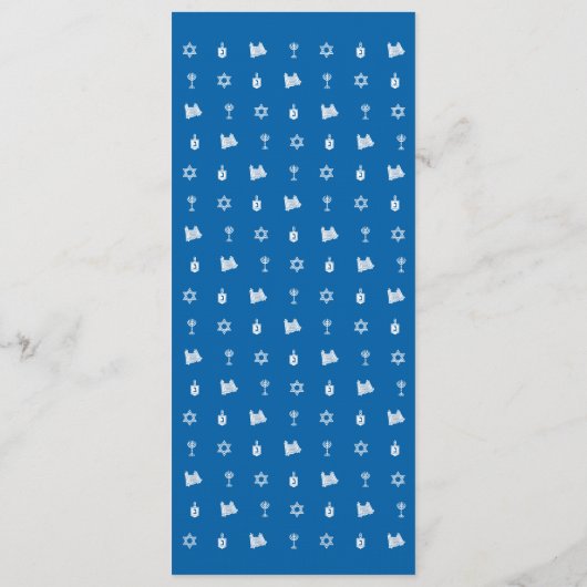 Hanukkah Motif blauw menu (Achterkant)