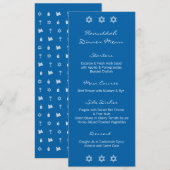Hanukkah Motif blauw menu (Voorkant / Achterkant)