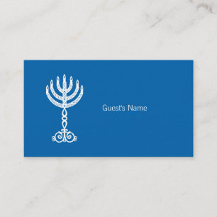 Hanukkah Motif blue Place Card Plaatskaartje