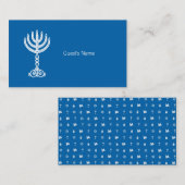 Hanukkah Motif blue Place Card Plaatskaartje (Voorkant / Achterkant)