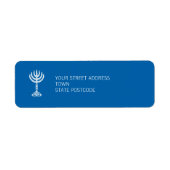 Hanukkah Motif blue Return Address Label (Voorkant)