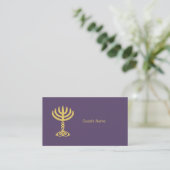 Hanukkah Motif paarse Place Card Plaatskaartje (Staand voorkant)