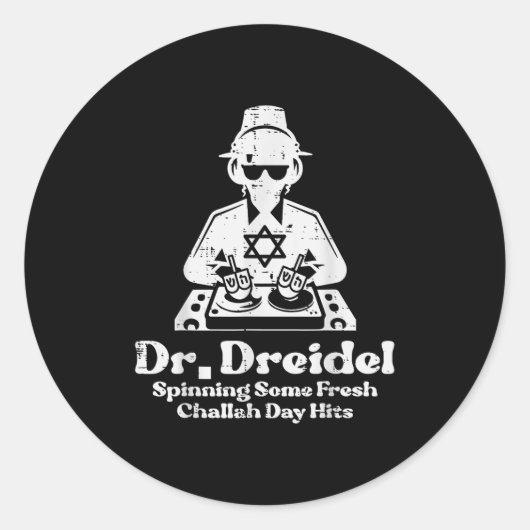 Hanukkah Mr Dreidel Dj Funny Chanukkah Jewish Men  Ronde Sticker (Voorkant)