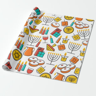 Hanukkah naadloos patroon. Jewish Holiday Hanukkah Cadeaupapier
