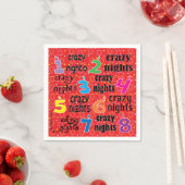 Hanukkah Napkin Personalize "8 Crazy Nights/Red Servet (Insitu)