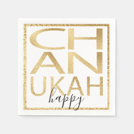Hanukkah Napkin personalize Chanukah Happy Gold Servet