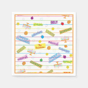 Hanukkah Napkin Personalize "Chanukah Party" Servet