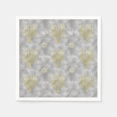 Hanukkah Napkin Personalize "Elegant Menorahs" Servetten (Voorkant)