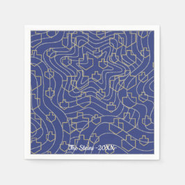 Hanukkah Napkin personalize "Stars & Dreidels" Servet