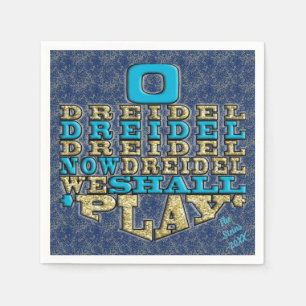 Hanukkah Napkins personalize "Dreidel Play" Servetten