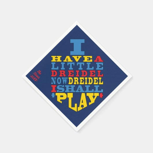 Hanukkah Napkins personalize "Dreidel Spin" Servetten (Hoek)