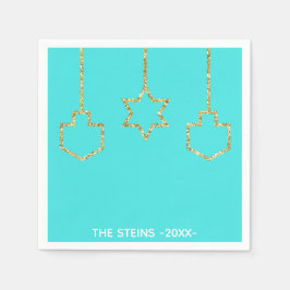 Hanukkah Napkins personalize "Golden Charms" Servet