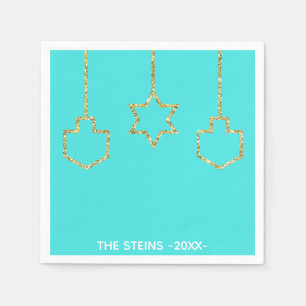 Hanukkah Napkins personalize "Golden Charms" Servet