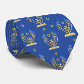 Hanukkah Neckties met ster van David en Menorah Stropdas (Opgerold)