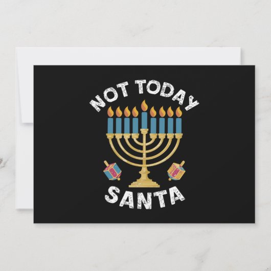 Hanukkah Niet Vandaag Kerstman Joods Chanukah  Kaart (Voorkant)