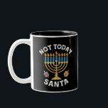 Hanukkah Niet Vandaag Kerstman Joods Chanukah Tweekleurige Koffiemok<br><div class="desc">Hanukkah Niet Vandaag Kerstman Joods Chanukah</div>