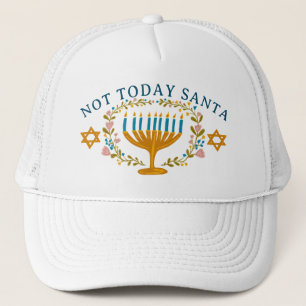 HANUKKAH NIET VANDAAG SANTA Funny Bloemen Hand-get Trucker Pet