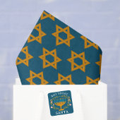 HANUKKAH NIET VANDAAG SANTA Funny Bloemen Hand-get Vierkante Sticker