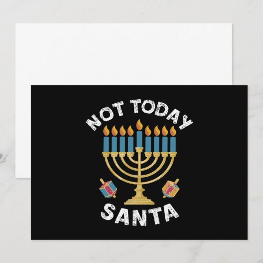 Hanukkah Niet Vandaag Sinterklaas Joods Chanukah Kaart (Voorkant / Achterkant)