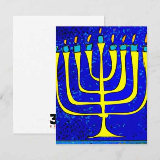Hanukkah Notitiekaartje (Voorkant / Achterkant)