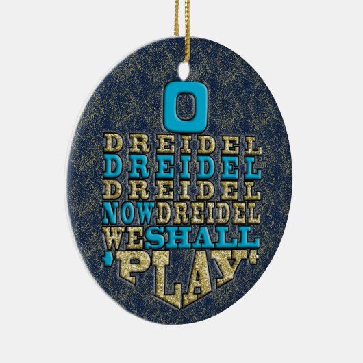 Hanukkah "O Dreidel Dreidel.."/Circle Ornament (Rechts)