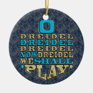 Hanukkah "O Dreidel Dreidel.."/Circle Ornament