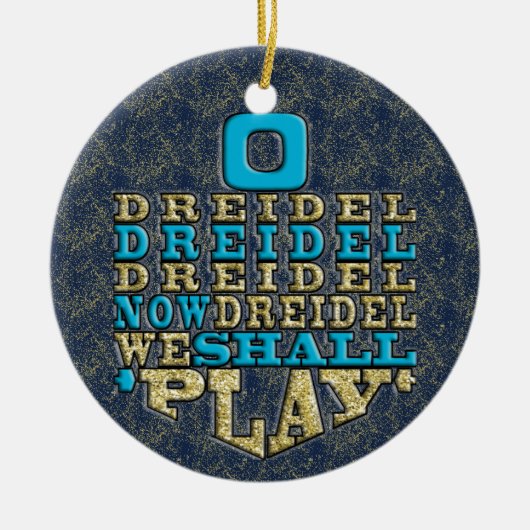 Hanukkah "O Dreidel Dreidel.."/Circle Ornament (Voorkant)