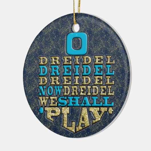 Hanukkah "O Dreidel Dreidel.."/Circle Ornament (Links)