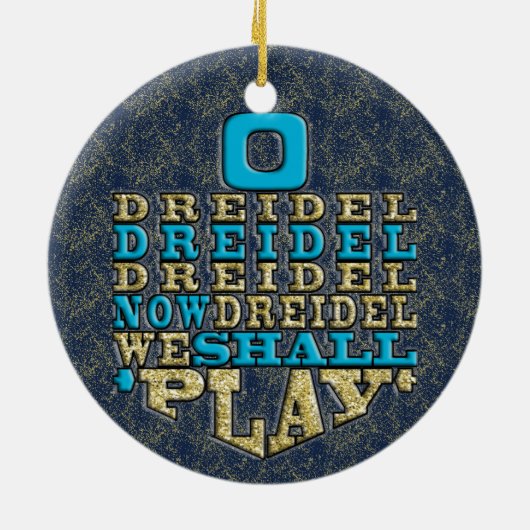 Hanukkah "O Dreidel Dreidel.."/Circle Ornament (Achterkant)