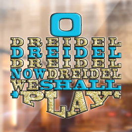 Hanukkah O Dreidel We zullen een raam spelen Raamsticker